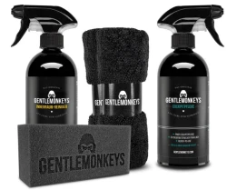 Набір для авто засіб GentleMonkeys для очищення/засіб для догляду за пластиком/мікрофібра/губка 2 шт. 500/500 мл
